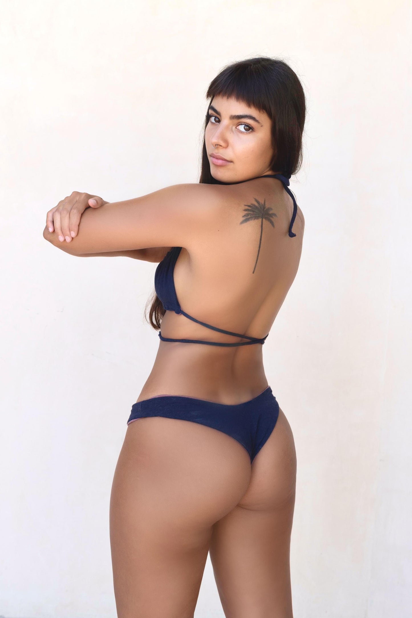 Triangle Top - Navy Blue, Rose